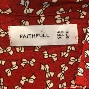Faithfull the Brand Tops - Faithful the brand tie front bow printed top Faithfull the Brand Tops - Faithful the brand tie front bow printed top